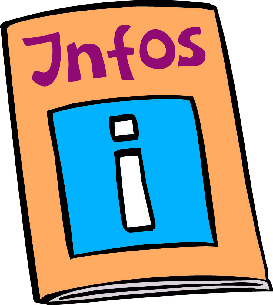 Hier stehen Informationen. Ein Heft mit Informationen.